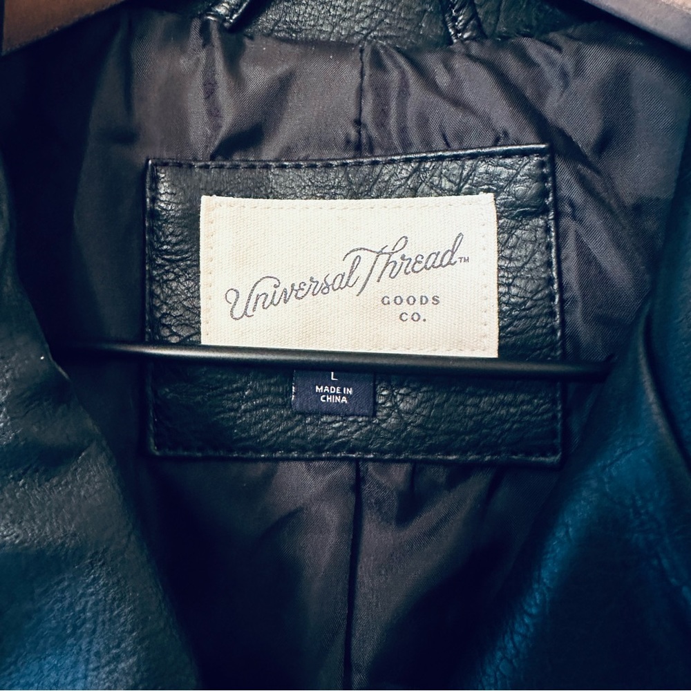 Universal Thread Moto Jacket Black Vegan Leather L - image 8